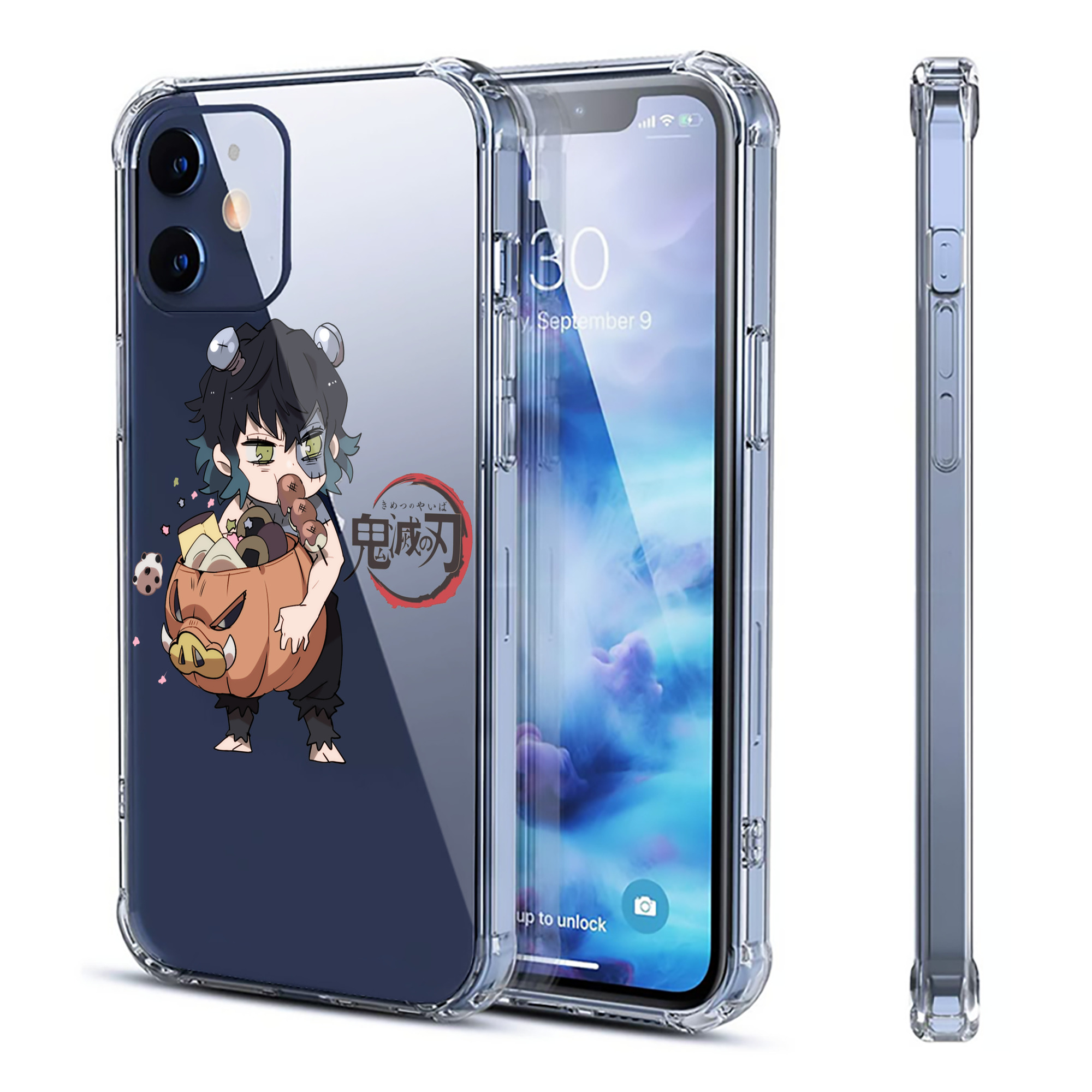 （画像用） 鬼滅の刃（きめつのやいば）嘴平 伊之助／はしびら いのすけ Hashibira Inosuke 【iPhone 12シリーズ対応】透明スマホケース（クリアソフトケース）